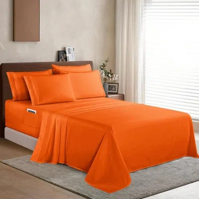 Elegant Comfort 1500 Premium Quality 6-piece Bed Sheet Set - 18-24 Inch Extra Deep Pocket, Smart Storage Pockets, Wr In Gold