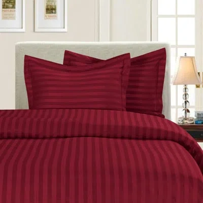 Elegant Comfort 1500 Thread Count Damask Stripe 3-piece Duvet Cover Set – Luxury Microfiber Bedding In Burgundy