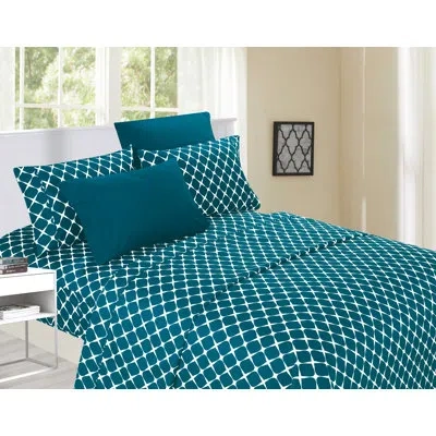 Elegant Comfort 4 Piece  Microfiber Percale Sheet Set In Teal