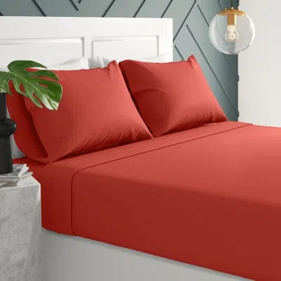 Elegant Comfort 4-piece 1500 Thread Count Brushed Microfiber Sheet Set With Pillowcases In Rust