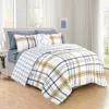 Elegant Comfort 8-pc Plaid Reversible Comforter Set, Includes Double Sided Storage Pockets Sheet Set In Multi
