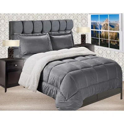 Elegant Comfort All Season Comforter Set In Gray