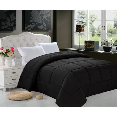 Elegant Comfort All Season Down Alternative Comforter In Black