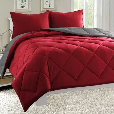 Elegant Comfort All Season Microfiber Down Alternative Comforter In Orange,chocolate
