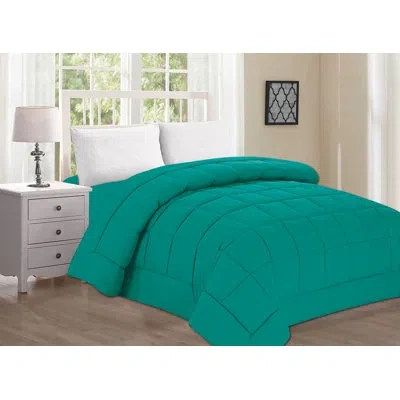 Elegant Comfort Double-filled Comforter %100 Hypoallergenic, Full/queen, Turquoise