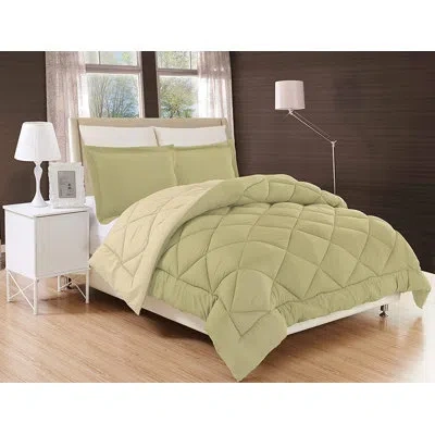 Elegant Comfort Down Alternative Comforter Set Sagecream