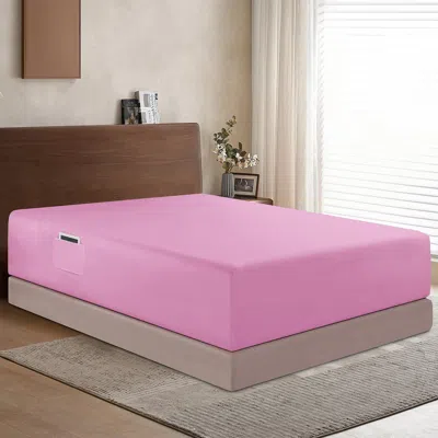Elegant Comfort Extra Deep Pocket 18"-24" Single Fitted Sheet For High Mattress,bright Shades. In Pink