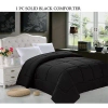Elegant Comfort Goose Down Alternative Solid Black Comforter In Black