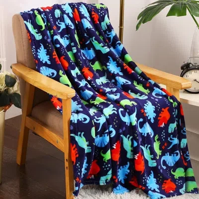 Elegant Comfort Lightweight Printed Throw Blanket- All Season, Ultra Soft, Cozy And Plush- Decorative Throw Blankets In Multicolor