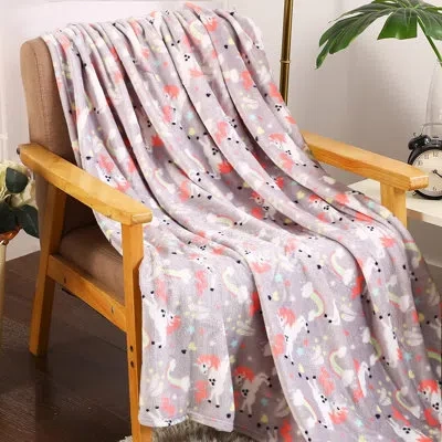 Elegant Comfort Lightweight Printed Throw Blanket- All Season, Ultra Soft, Cozy And Plush- Decorative Throw Blankets In Multicolor