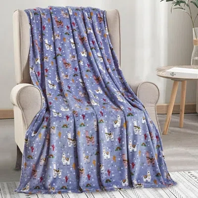Elegant Comfort Lightweight Printed Throw Blanket- All Season, Ultra Soft, Cozy And Plush- Decorative Throw Blankets In Multicolor