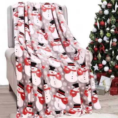 Elegant Comfort Lightweight Printed Throw Blanket- All Season, Ultra Soft, Cozy And Plush- Decorative Throw Blankets In Multi