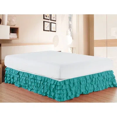 Elegant Comfort Luxurious Premium Quality 1500 Thread Count 15" Bed Skirt In Turquoise