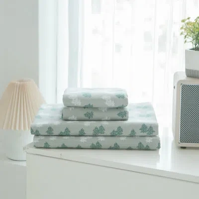 Elegant Comfort Luxuriously Soft 4-piece Velvet Plush Flannel Sheet Set - Premium Quality -cozy Warm, Anti-static, N In Green