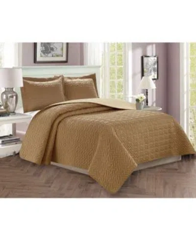 Elegant Comfort Luxury Majestic Quilted Coverlet Sets In Green