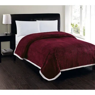 Elegant Comfort Luxury Micro Sherpa Ultra Plus Blanket In Burgundy