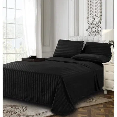 Elegant Comfort Luxury Soft Sheet Set In Black