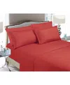 Elegant Comfort Luxury Soft Solid 3-pc. Sheet Set Twin In Bright Red