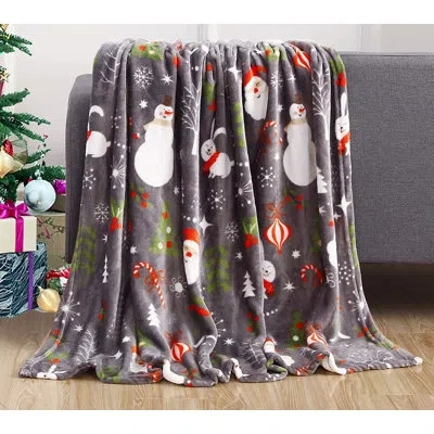 Elegant Comfort Luxury Ultra Plush Velvet Touch 50 X 60inch Christmas Blanket, Cozy, Soft And Warm Holiday Printed F In Multicolor