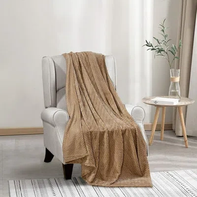 Elegant Comfort Plain Weave / Muslin Throw Blanket In Brown