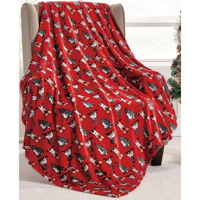 Elegant Comfort Plain Weave / Muslin Throw Blanket In Red
