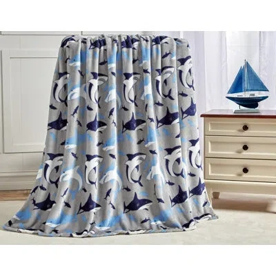 Elegant Comfort Plain Weave / Muslin Throw Blanket In Blue