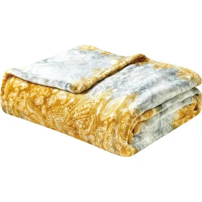 Elegant Comfort Plain Weave / Muslin Throw Blanket In Yellow