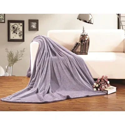 Elegant Comfort Reversible Polyester Fleece Throw Blanket In Lilac