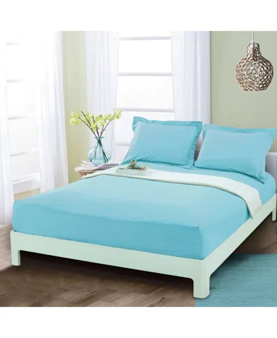 Elegant Comfort Silky Soft Fitted Sheet, Queen In Open Blue