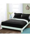 Elegant Comfort Silky Soft Fitted Sheet, Queen In Black