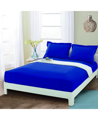 Elegant Comfort Silky Soft Fitted Sheet, Queen In Bright Blu