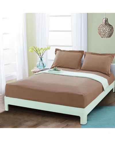 Elegant Comfort Silky Soft Fitted Sheet, Queen In Brown
