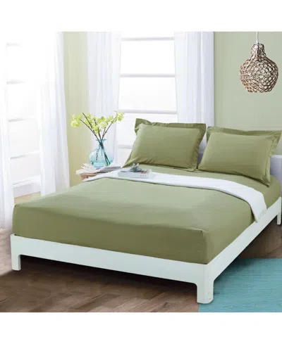 Elegant Comfort Silky Soft Fitted Sheet, Queen In Dark Green