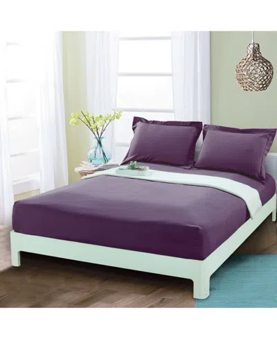 Elegant Comfort Silky Soft Fitted Sheet, Queen In Purple