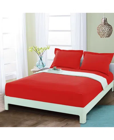Elegant Comfort Silky Soft Fitted Sheet, Queen In Red