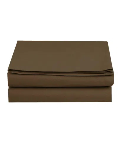 Elegant Comfort Silky Soft Flat Sheet, California King In Brown