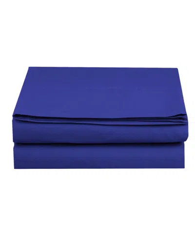 Elegant Comfort Silky Soft Flat Sheet, Full In Bright Blue
