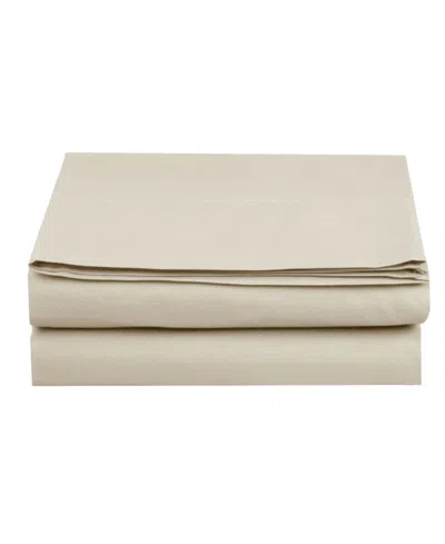 Elegant Comfort Silky Soft Flat Sheet, Queen In Medium Bei