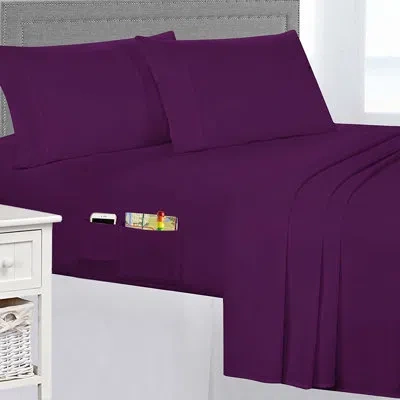 Elegant Comfort Smart Luxury 4 Piece 1500 Thread Count Sheet Set In Purple