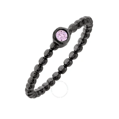Elegant Confetti Women's 18k Black Gold Plated Pink Cz Simulated Diamond Stackable Ring Size 5