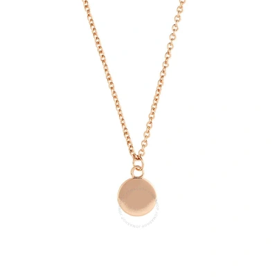 Elegant Confetti Women's 18k Rose Gold Plated Circle Pendant Layering Necklace In Rose Gold-tone
