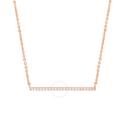 Elegant Confetti Women's 18k Rose Gold Plated Cz Simulated Diamond Bar Necklace In Rose Gold-tone
