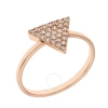 ELEGANT CONFETTI ELEGANT CONFETTI WOMEN'S 18K ROSE GOLD PLATED CZ SIMULATED DIAMOND PAVE STACKABLE TRIANGLE RING SIZE