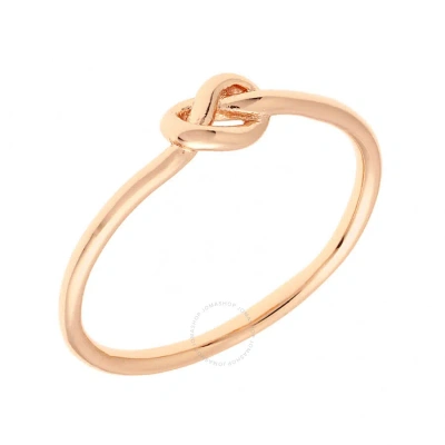Elegant Confetti Women's 18k Rose Gold Plated Dainty Stackable Knot Ring Size 6 In Rose Gold-tone