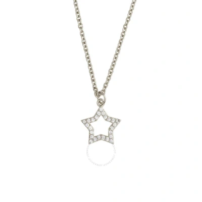 Elegant Confetti Women's 18k White Gold Plated Cz Simulated Diamond Star Pendant Necklace