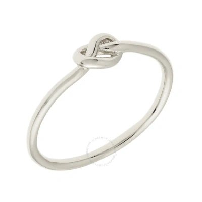 Elegant Confetti Women's 18k White Gold Plated Dainty Stackable Knot Ring Size 5