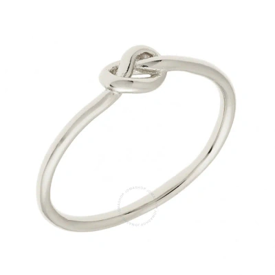 Elegant Confetti Women's 18k White Gold Plated Dainty Stackable Knot Ring Size 6