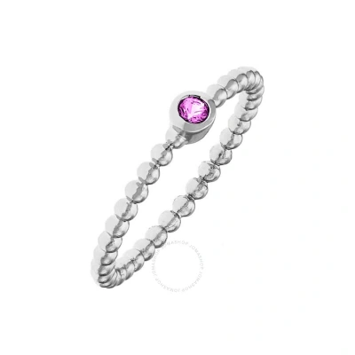 Elegant Confetti Women's 18k White Gold Plated Pink Cz Simulated Diamond Stackable Ring Size 5