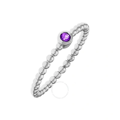 Elegant Confetti Women's 18k White Gold Plated Purple Cz Simulated Diamond Stackable Ring Size 5