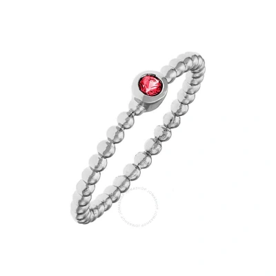 Elegant Confetti Women's 18k White Gold Plated Red Cz Simulated Diamond Stackable Ring Size 5 In Metallic